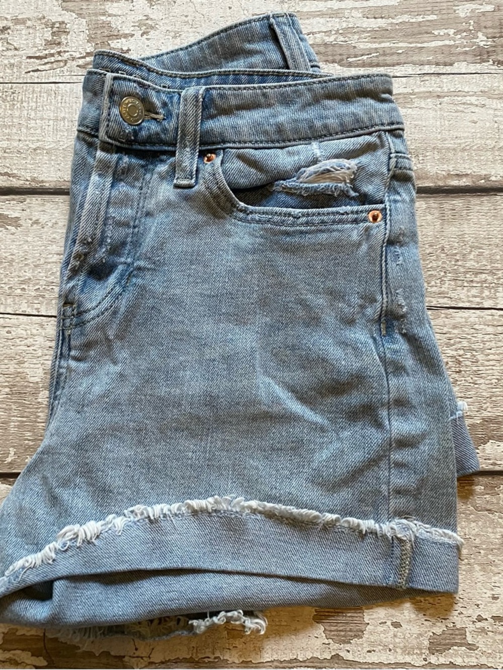 wild fable Light Blue Distressed Denim Ankle Shorts